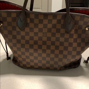 Neverfull Damier Mm Brown Coated Canvas Tote